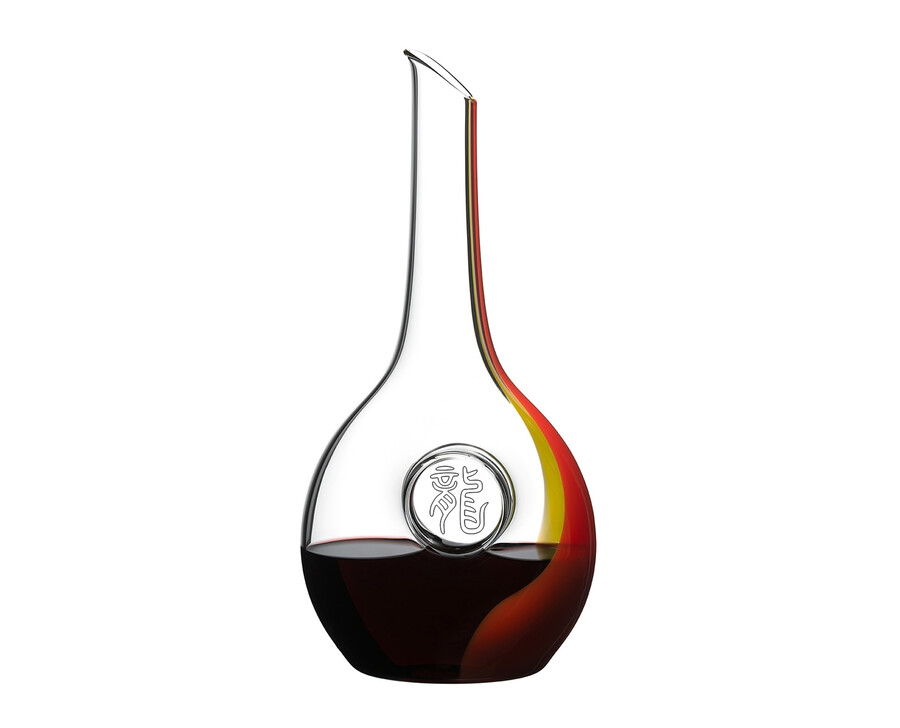 riedel chinesischer tierkreis-drache dekanter - rotgelb