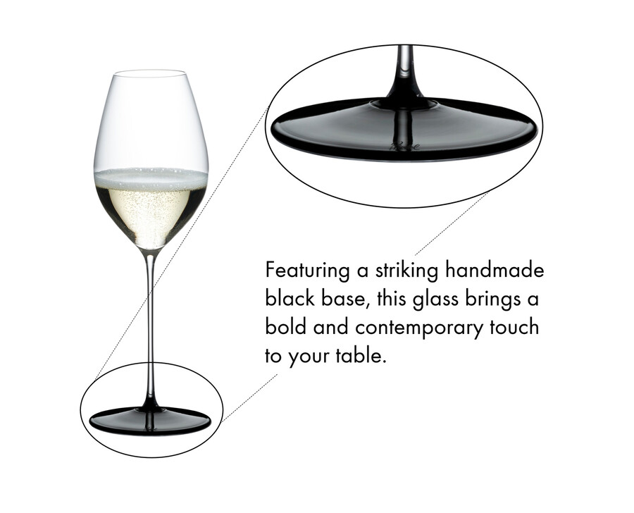 riedel fatto a mano black tie champagner weinglassauvignon blanc