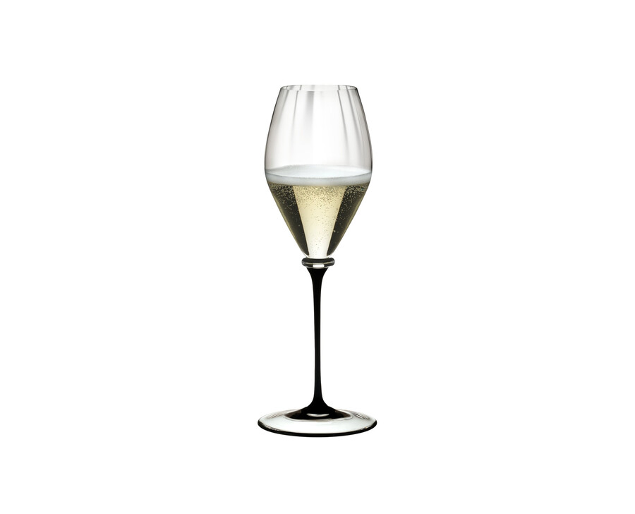 riedel fatto a mano performance champagnerglas – schwarzer stiel