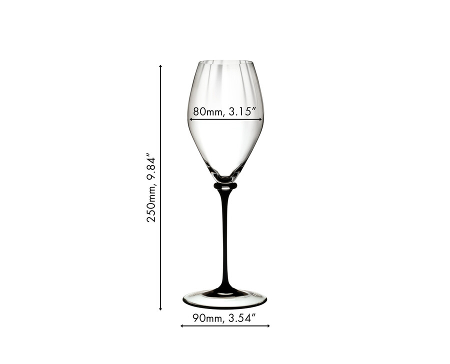 riedel fatto a mano performance champagnerglas – schwarzer stiel