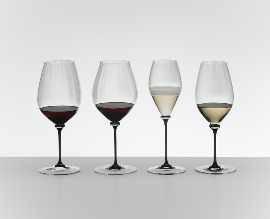 riedel fatto a mano performance champagnerglas – schwarzer stiel