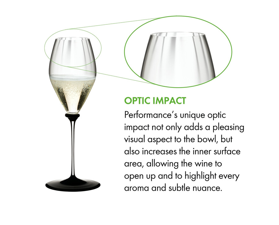 riedel fatto a mano performance champagnerglas – schwarzer boden