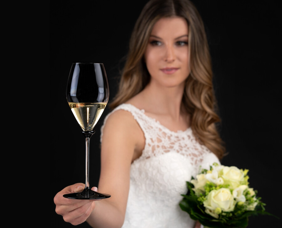 riedel fatto a mano performance champagnerglas – schwarzer boden