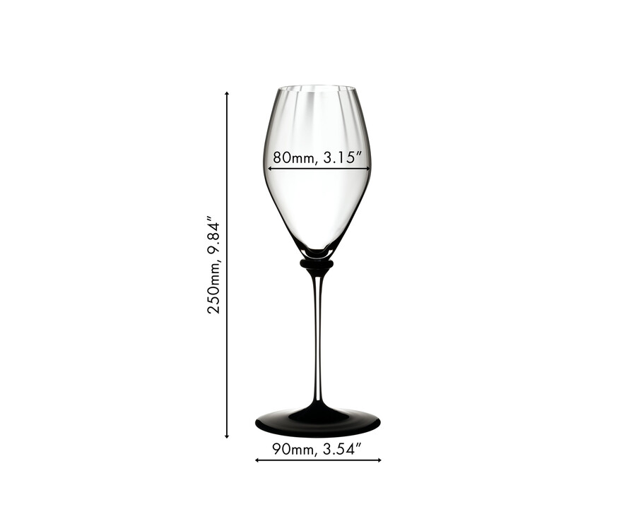 riedel fatto a mano performance champagnerglas – schwarzer boden