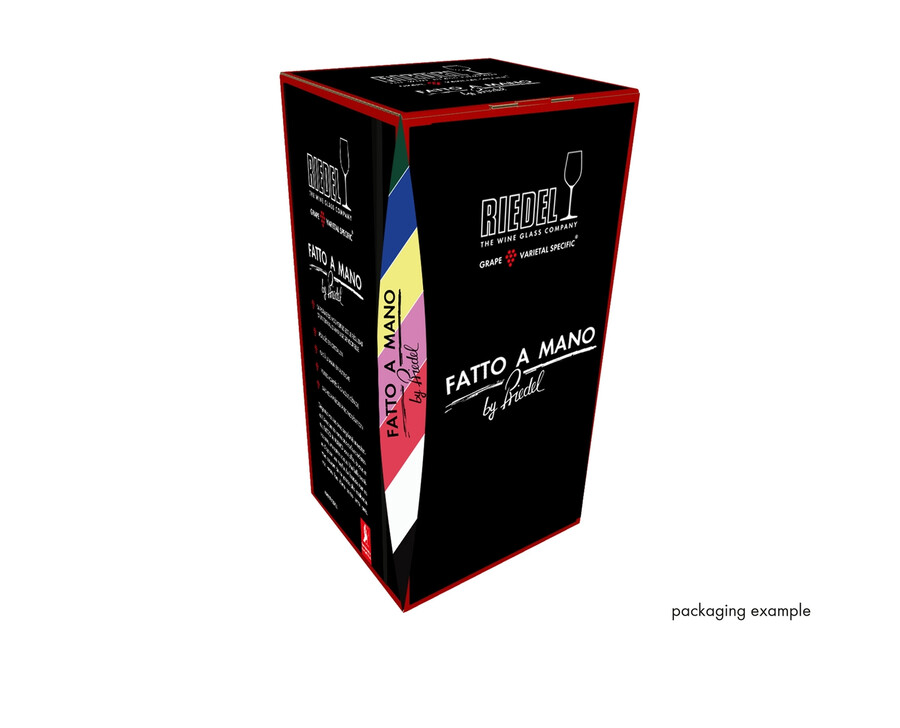 riedel fatto a mano performance champagnerglas – roter stiel