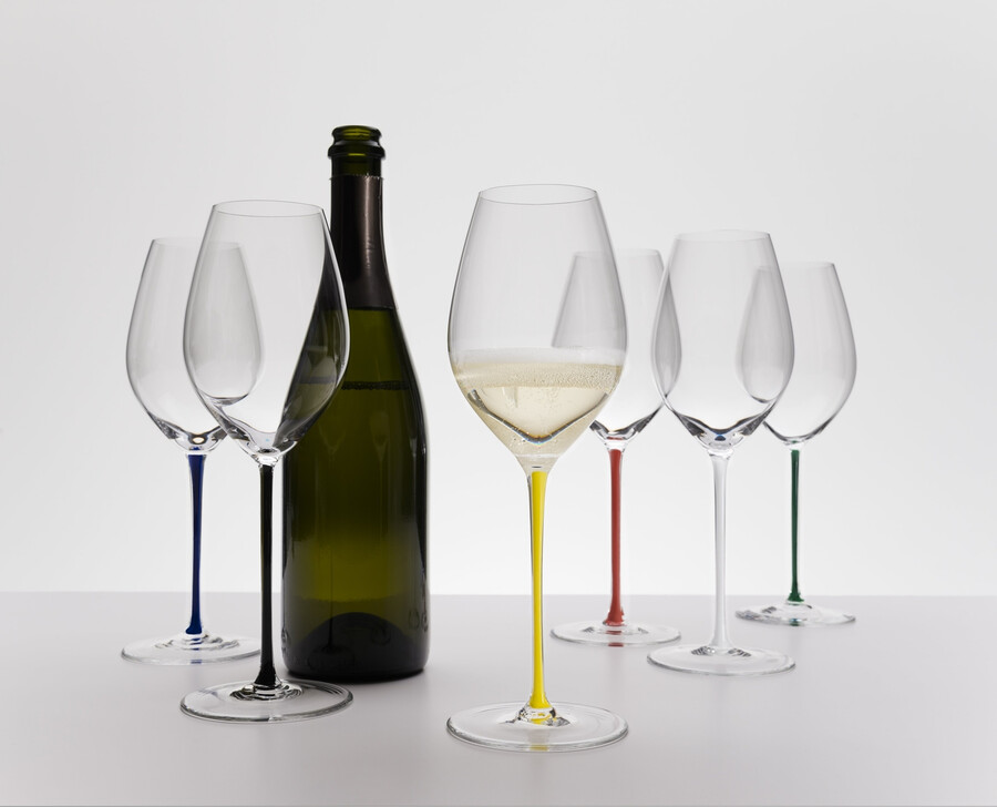 riedel fatto a mano champagner weinglas – dunkelblau