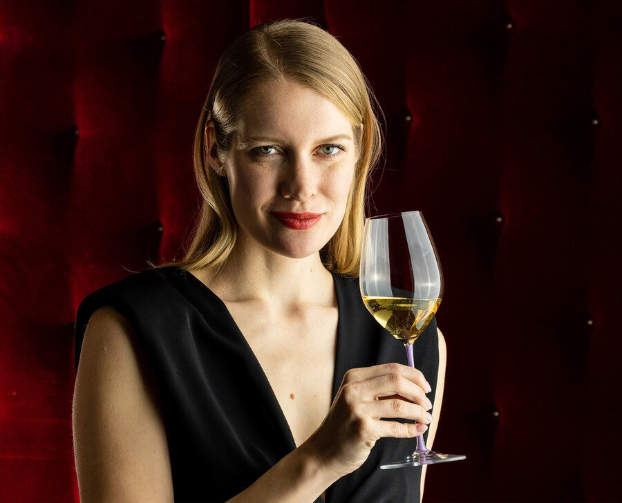 riedel fatto a mano champagner weinglas – opalviolett